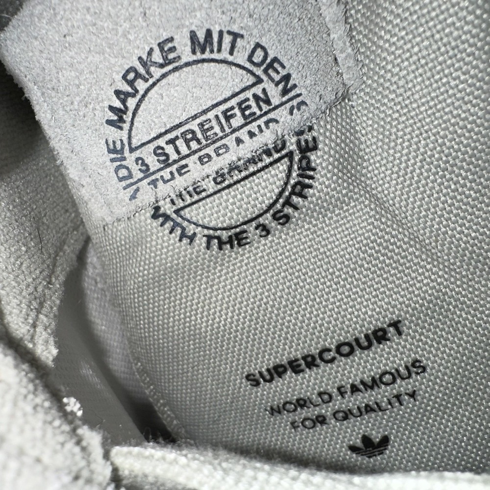Adidas Supercourt Shoes Womens Size 7.5 Gray White Leather EE6045 Low Top Casual - Picture 7 of 10